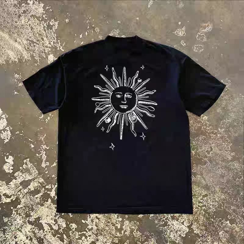 Vintage Black washed retro sun print t-shirt Size US M / EU 48-50 / 2 - 1 Thumbnail