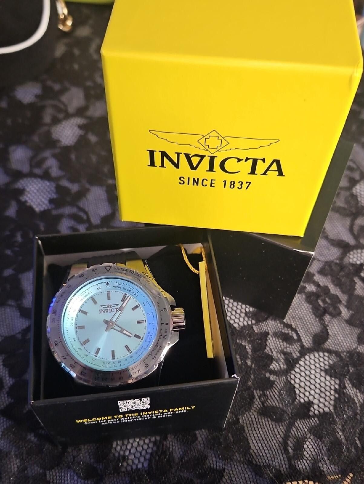 Invicta Invicta Men's Silver Watch with Light Blue Dial Size ONE SIZE - 1 Thumbnail