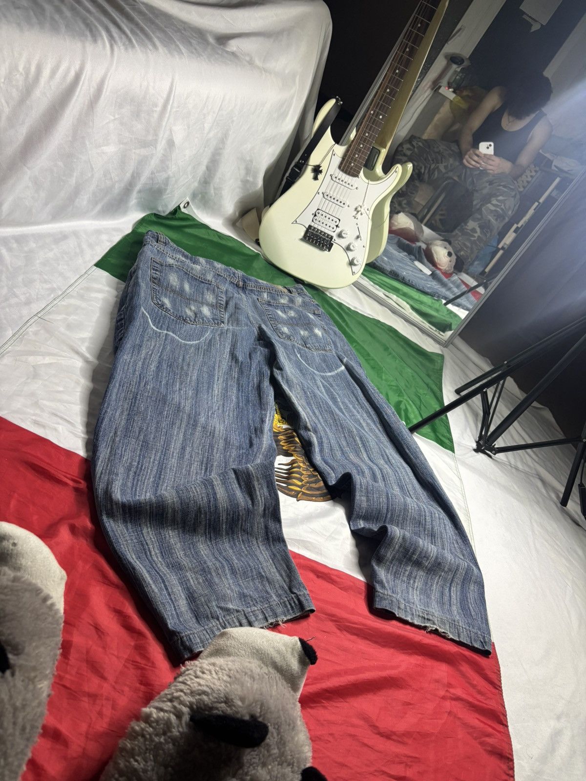JNCO Vintage Y2K DODECA Faded baggy wide leg embroidered jeans Size US 36 / EU 52 - 3 Thumbnail