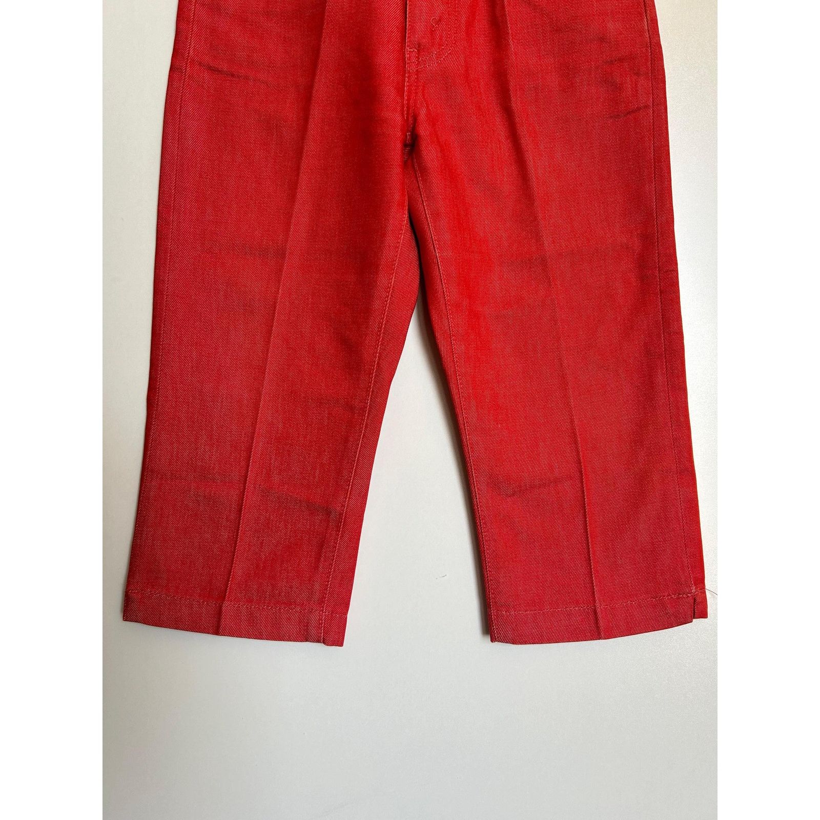 Levi's Levi's 526 Sta-Prest Red Capri Jeans Made in Italy 90s Size US 27 - 3 Thumbnail