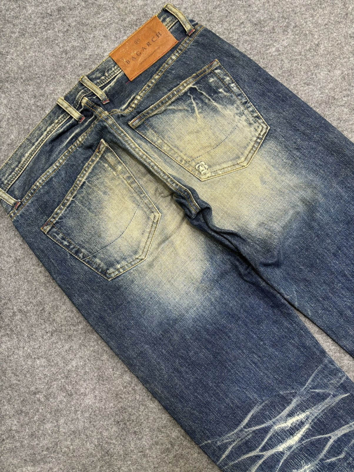 Japanese Brand 💥Sick💥BAGARCH Distressed Raw Stitch Selvedge Denim F543 Size US 31 - 20 Thumbnail