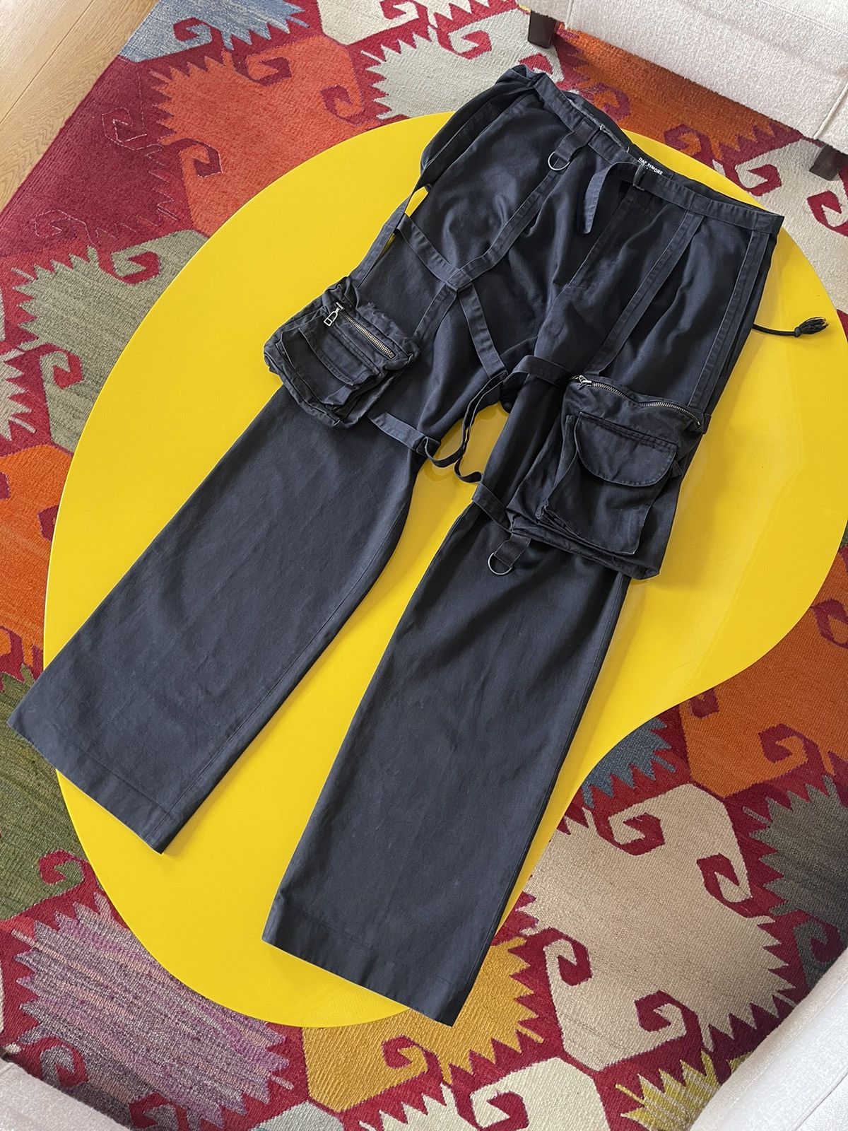 image of Raf Simons Ss2003 Original Bondage Pants in Black, Men's (Size 32)