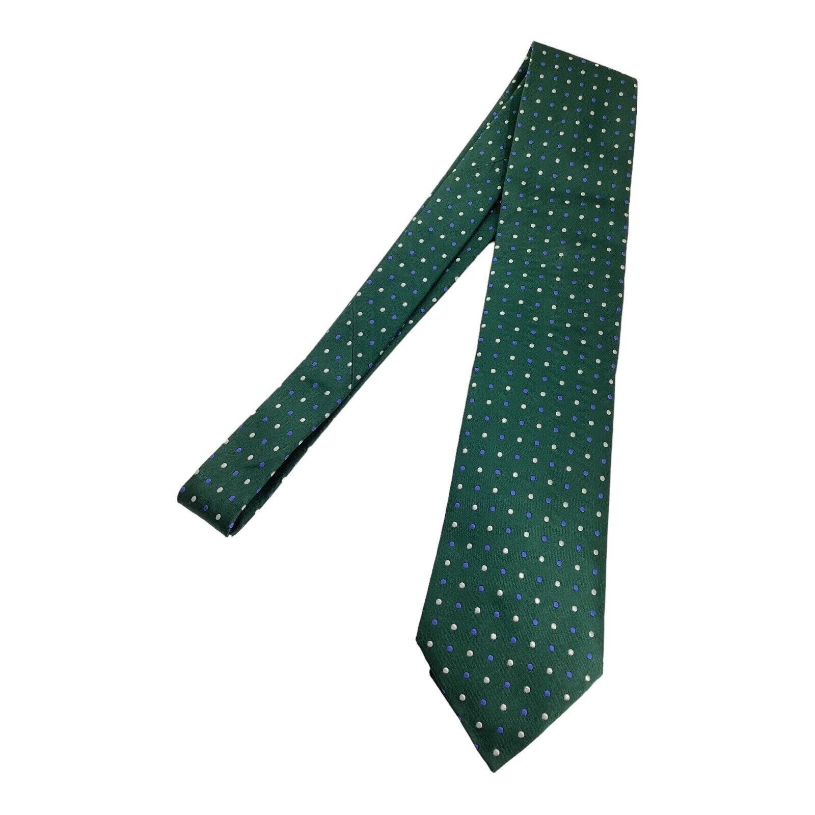 Domenico Vacca DOMENICO VACCA 7Fold Green Pin Dots Luxury Silk Tie Italy W: Size ONE SIZE - 6 Thumbnail