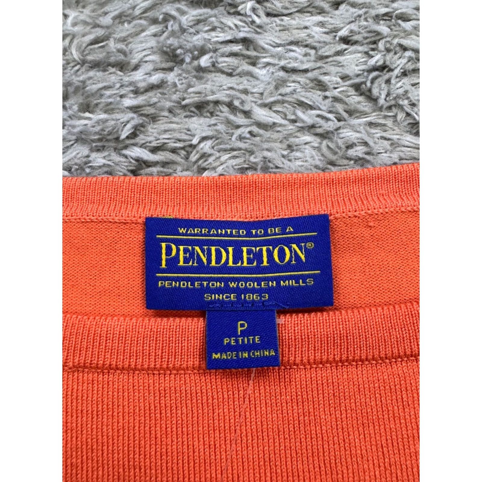 Pendleton Pendleton Sweater Women Petite Orange Ivory Sunset Striped Silk Pullover NWT Size S / US 4 / IT 40 - 3 Thumbnail