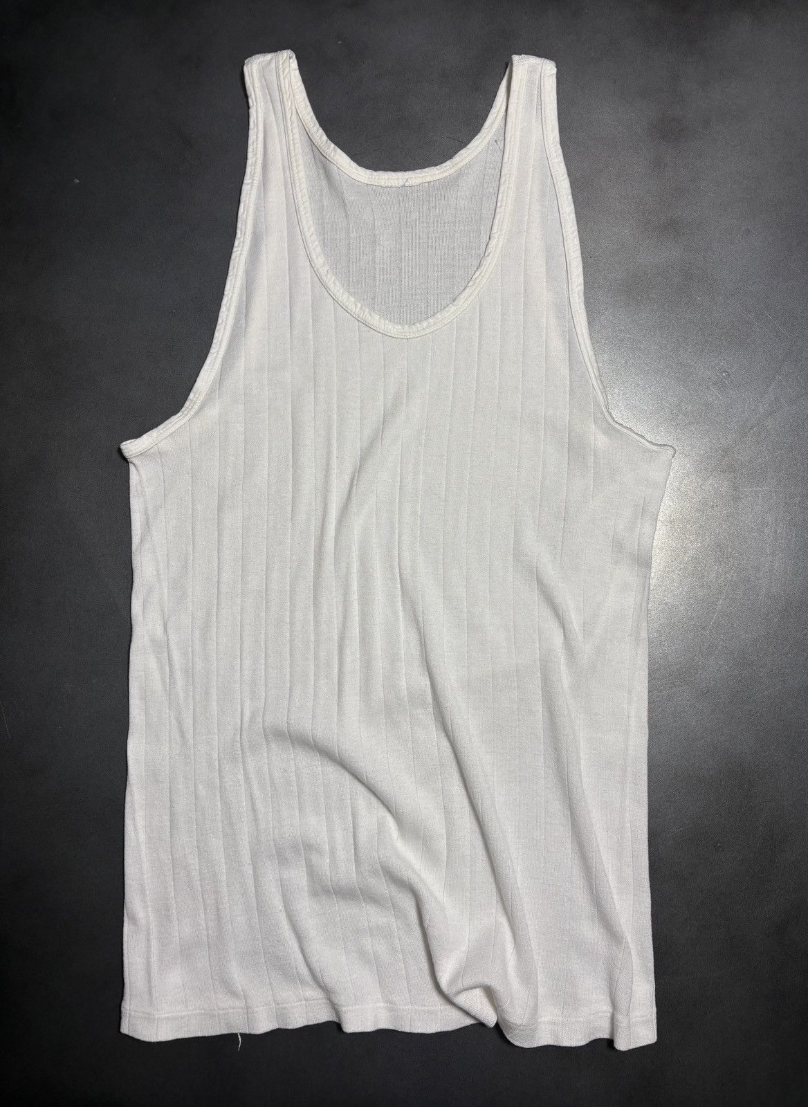 Vintage 1990s Vintage Tank Top Ribbed Undershirt Sleeveless Blank 90 Size US S / EU 44-46 / 1 - 3 Thumbnail
