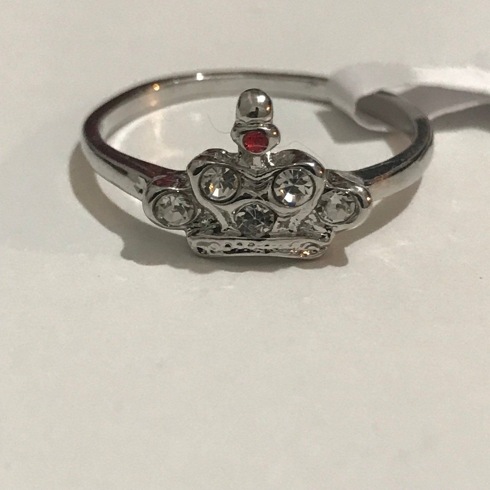 Other Adorable Red Rhinestones Ring With Silver Tone Size 8.5 Size ONE SIZE - 4 Thumbnail