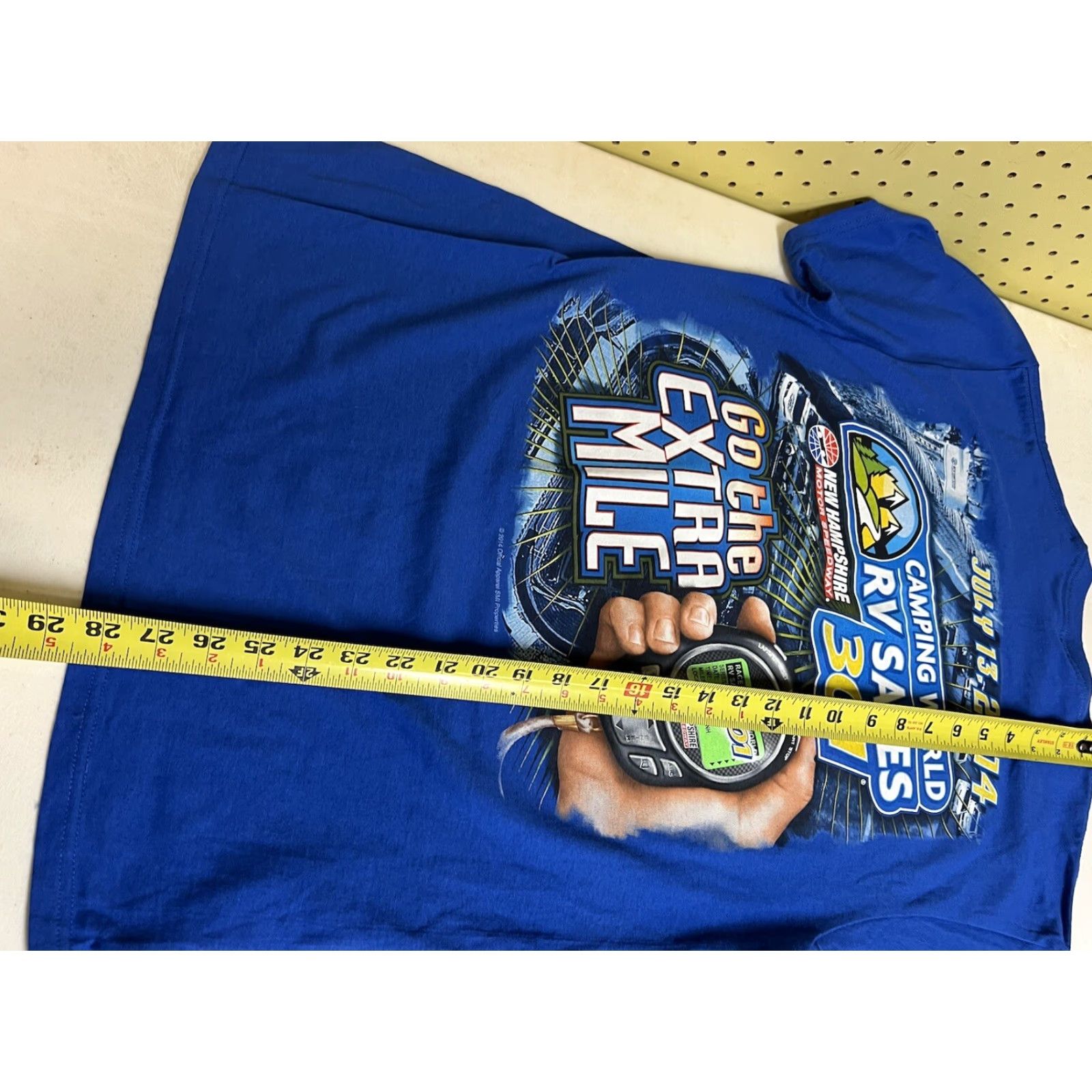 Delta NASCAR T-Shirt Blue Short Sleeve M Men Crew Neon Racing 2014 New Hampshire RV 301 Delta Cotton Size US M / EU 48-50 / 2 - 8 Thumbnail