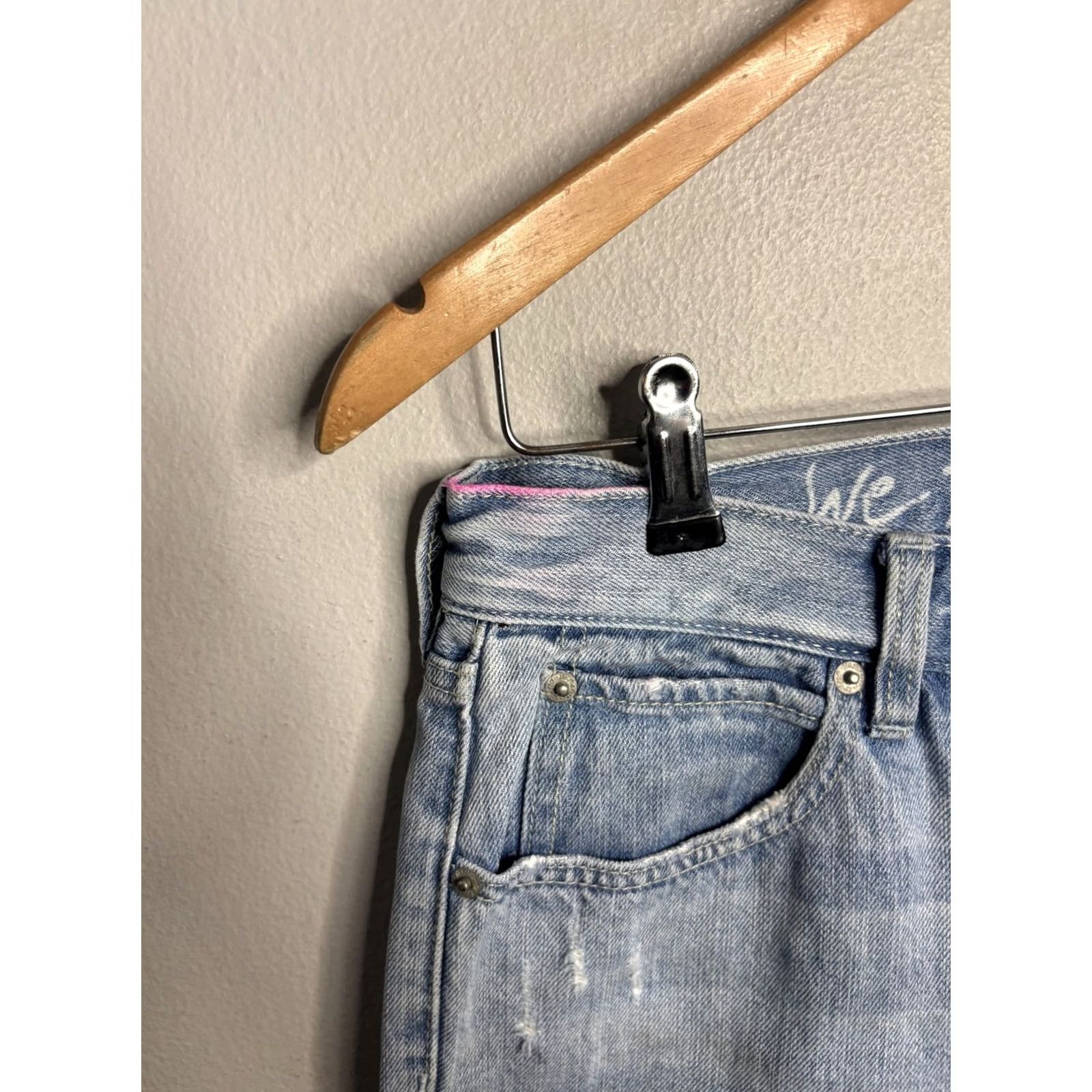 Vintage VINTAGE Free People We The Free Jeans Womens 27 Light Wash Distressed High Rise Cropped Size 27" / US 4 / IT 40 - 3 Thumbnail
