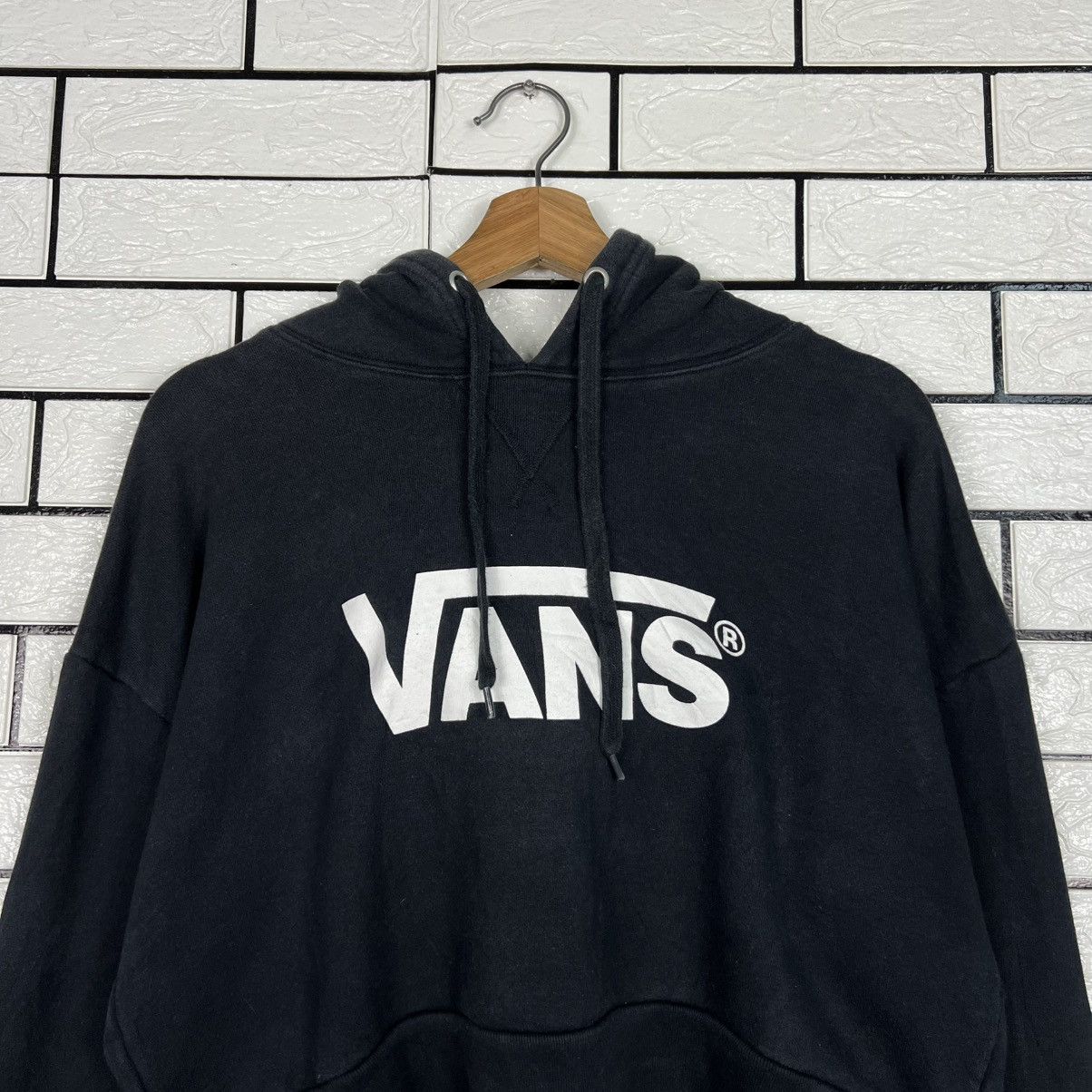 Vans VANS Big Logo Cropped Pullover Hoodie Sweatshirt #4083-C186 Size ONE SIZE - 9 Thumbnail