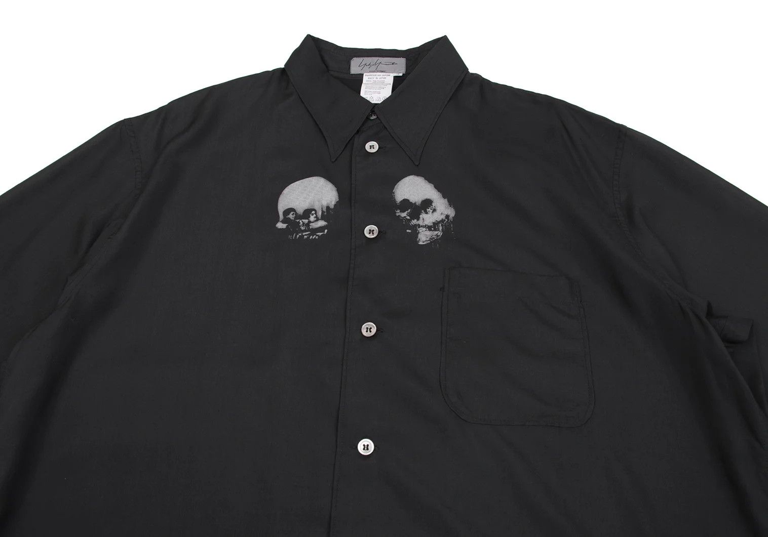 Yohji Yamamoto Yohji Yamamoto Skull Trompe L'Oeil Print Polo Size US M / EU 48-50 / 2 - 2 Thumbnail
