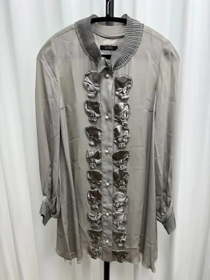 Sz 1 Undercover Silk Skull Patches Shirt