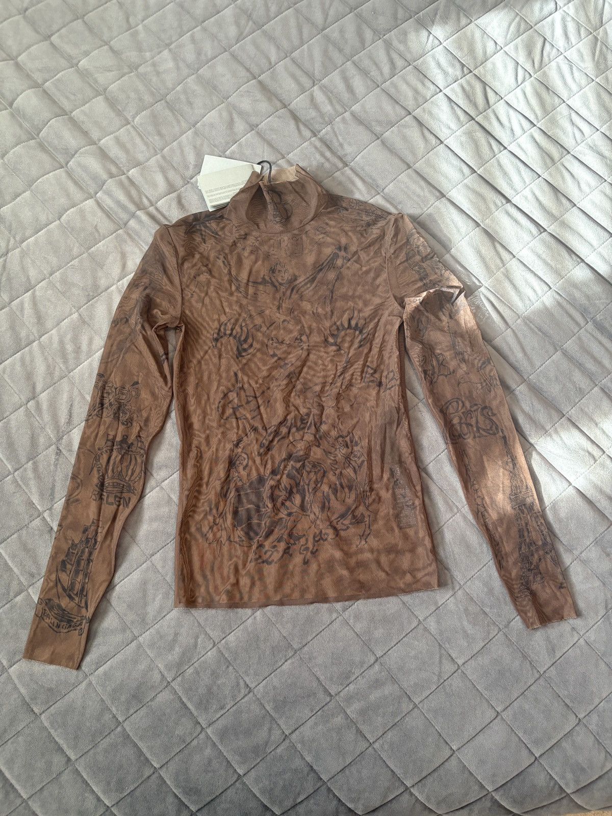 Balenciaga Balenciaga Tattoo Mesh Turtleneck Size S / US 4 / IT 40 - 1 Thumbnail