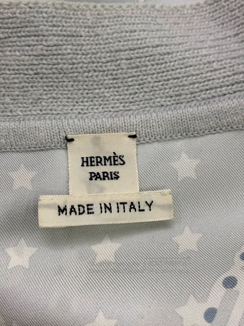 Hermes Hermes Light blue knit and silk print floral cardigan Size XS / US 0-2 / IT 36-38 - 3 Thumbnail