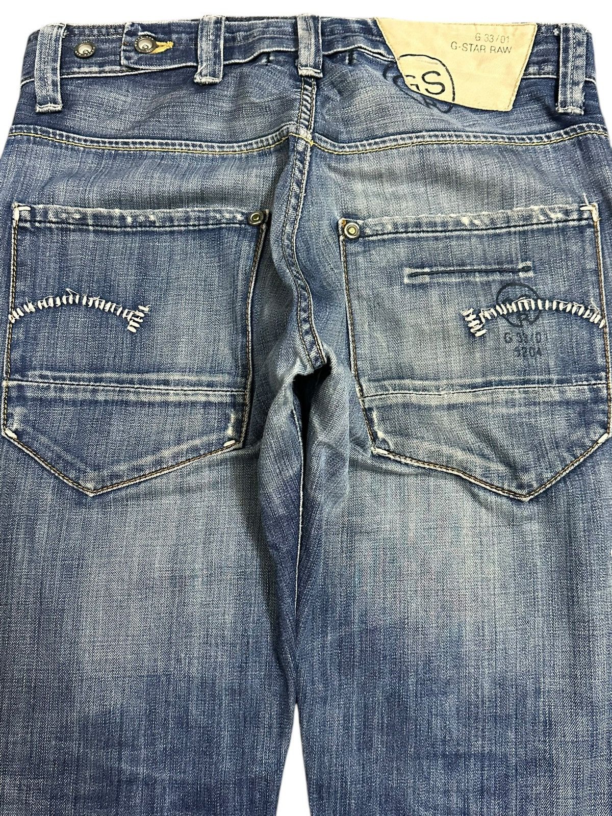 G-Star Vintage Japanese G Star Raw Blue Wash Distress Loose Jeans Size US 32 / EU 48 - 5 Thumbnail