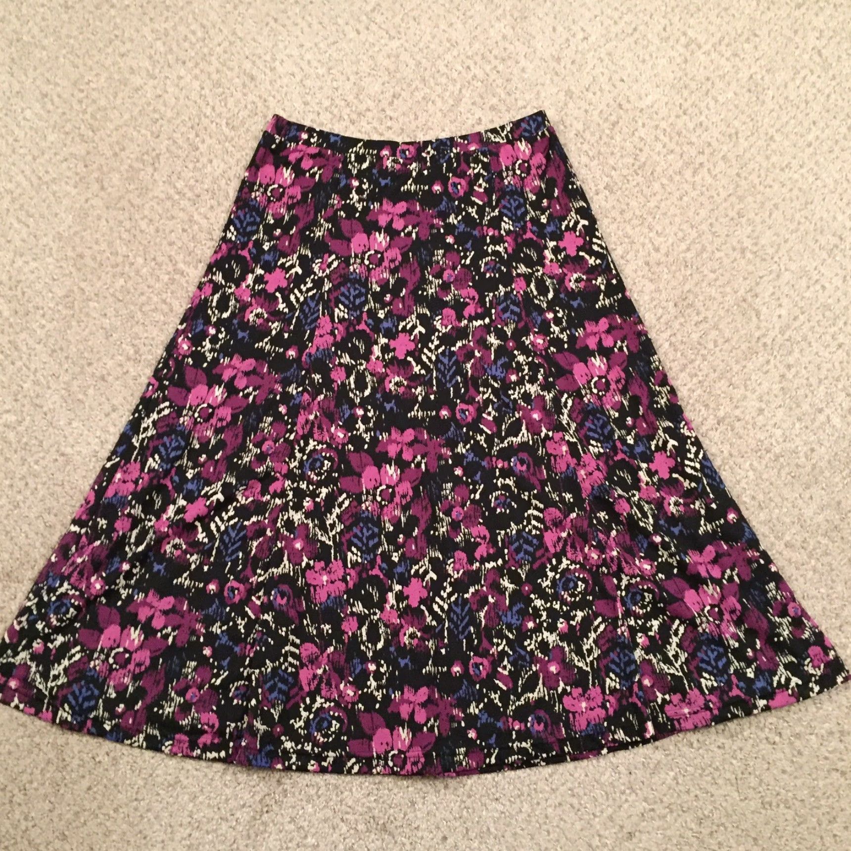 Vintage Sag Harbor Skirt Purple Floral Maxi Long Lined Pull On S Women Size 28" / US 6 / IT 42 - 6 Thumbnail