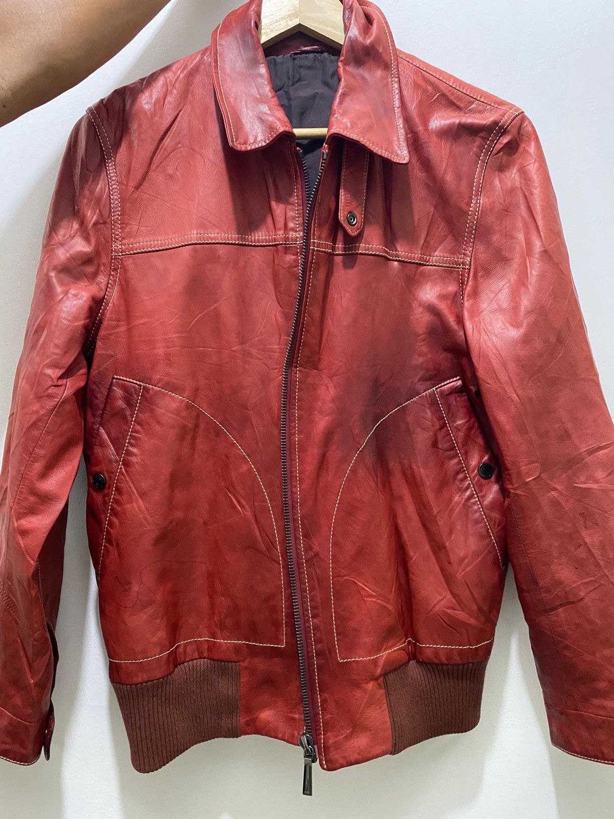 Alfred Dunhill Dunhill Made in Italy Lambskin Leather Bomber Jacket Size US XS / EU 42 / 0 - 1 Thumbnail