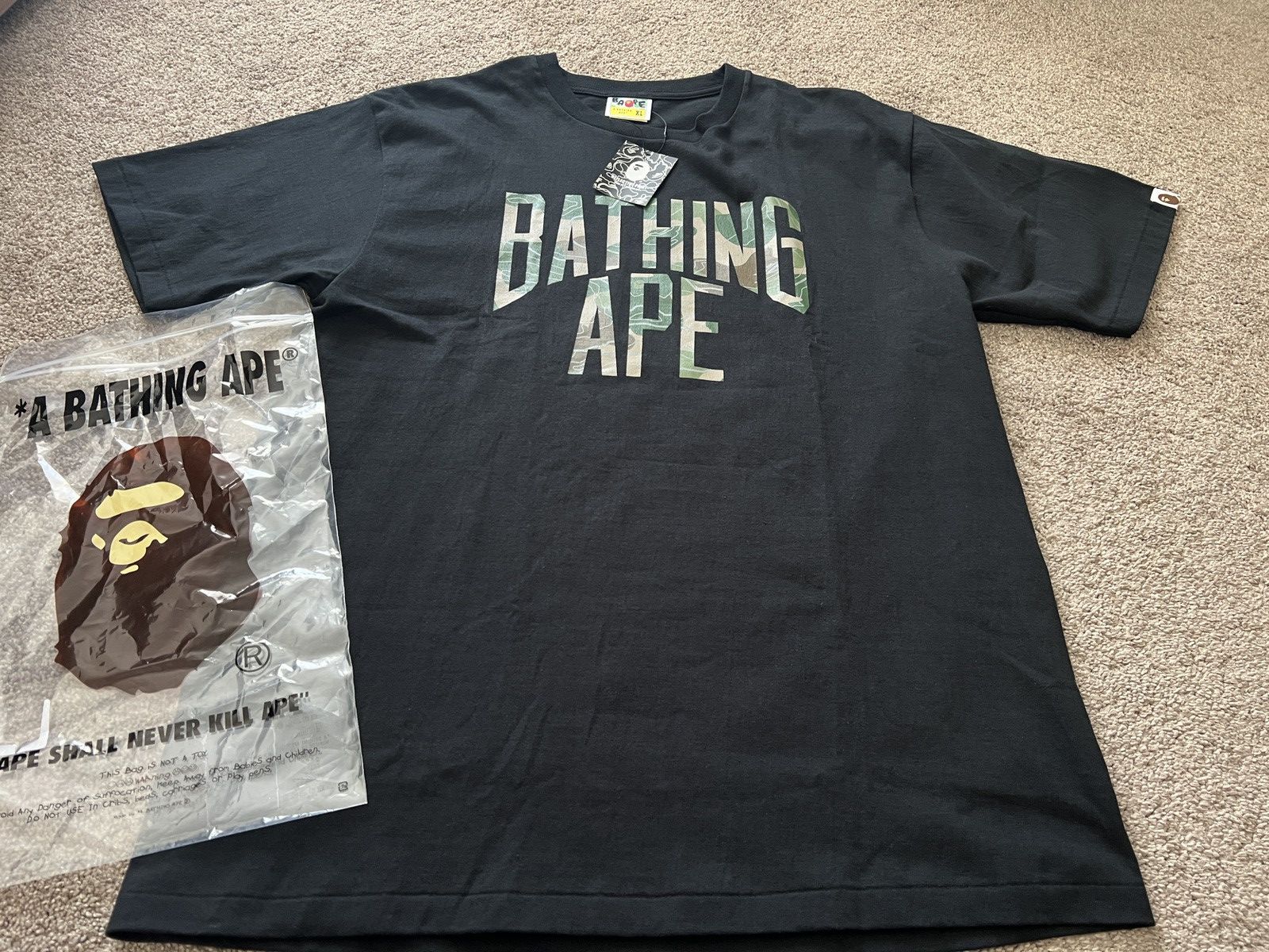 Brand new A Bathing Ape NYC camo layered line tshirt XL