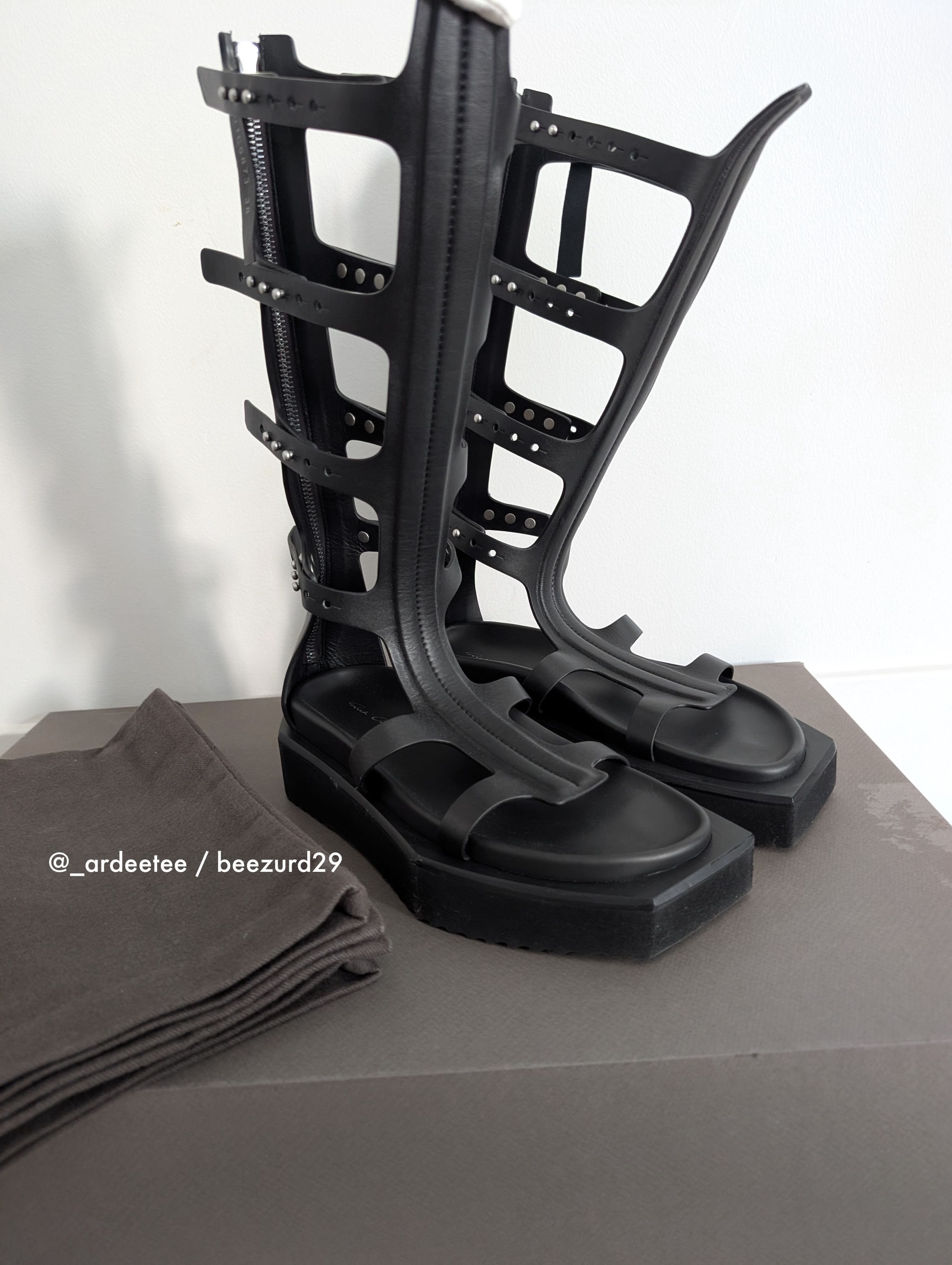 Rick Owens 💥TURBO CYCLOPS SPARTAN HIGH GLADIATOR SANDALS $3300 Size US 8 / EU 41 - 2 Thumbnail