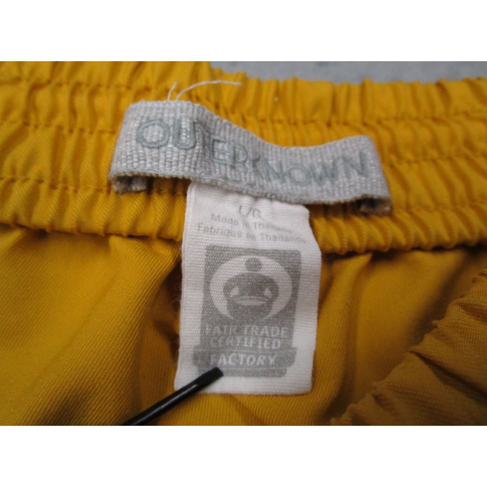 Outerknown Outerknown Mens Yellow 7" Hybrid Shorts - Drawstring Cargo Pocket Chino Lightweight Polyester Beach Outdoor Summer Active Mens L Size US 33 - 2 Thumbnail
