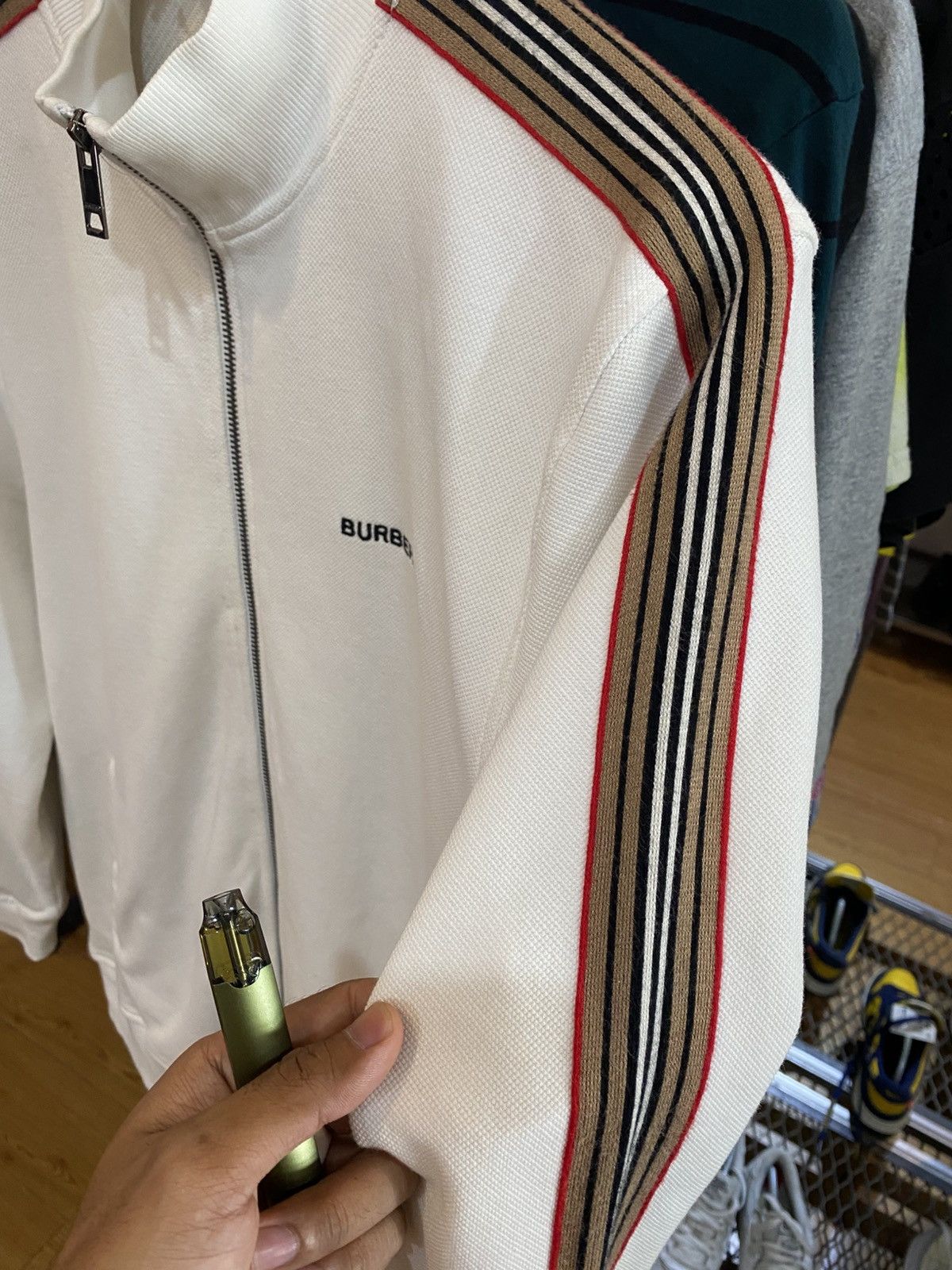 Burberry × Vintage VTG Sweater Burberry Nova Check Stripes Made in England 🔥 Size US XXL / EU 58 / 5 - 5 Thumbnail