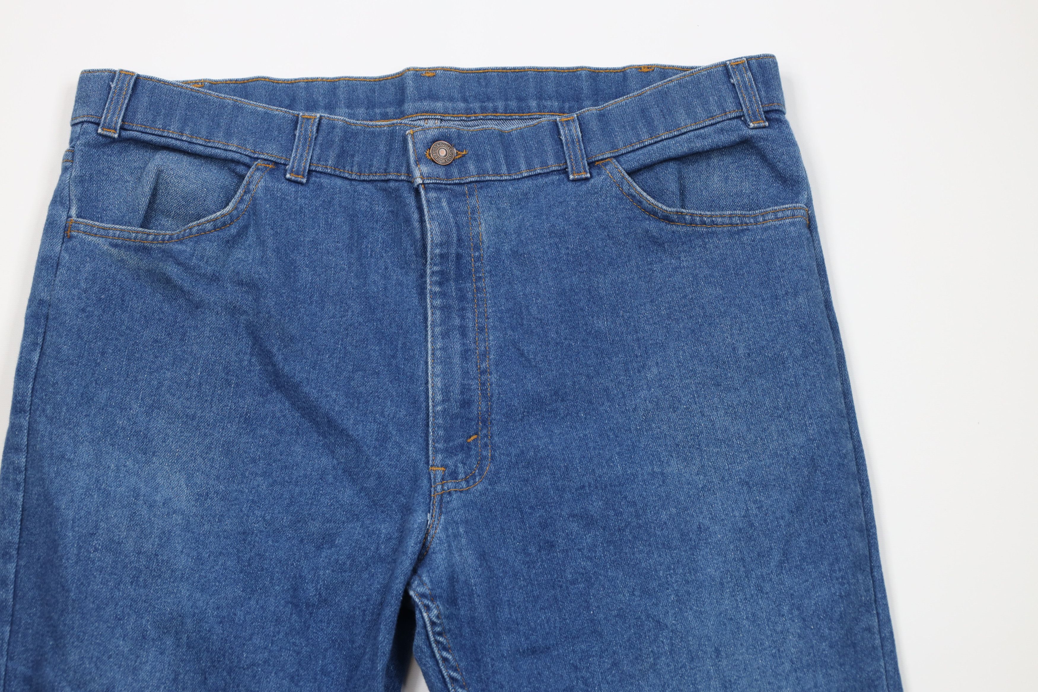 Levi's Vintage 80s Levis Stretch Wide Leg Denim Jeans Blue USA Size US 40 / EU 56 - 2 Thumbnail