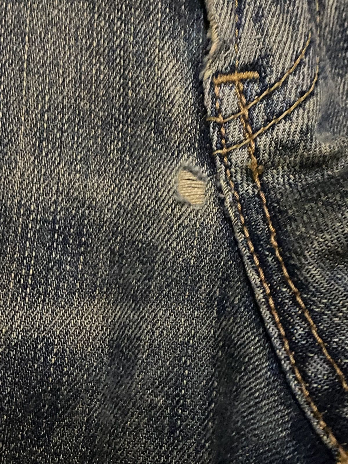 Junya Watanabe Vintage Edwin 404 Mud Wash Distressed Loose Jeans Size US 31 - 9 Thumbnail