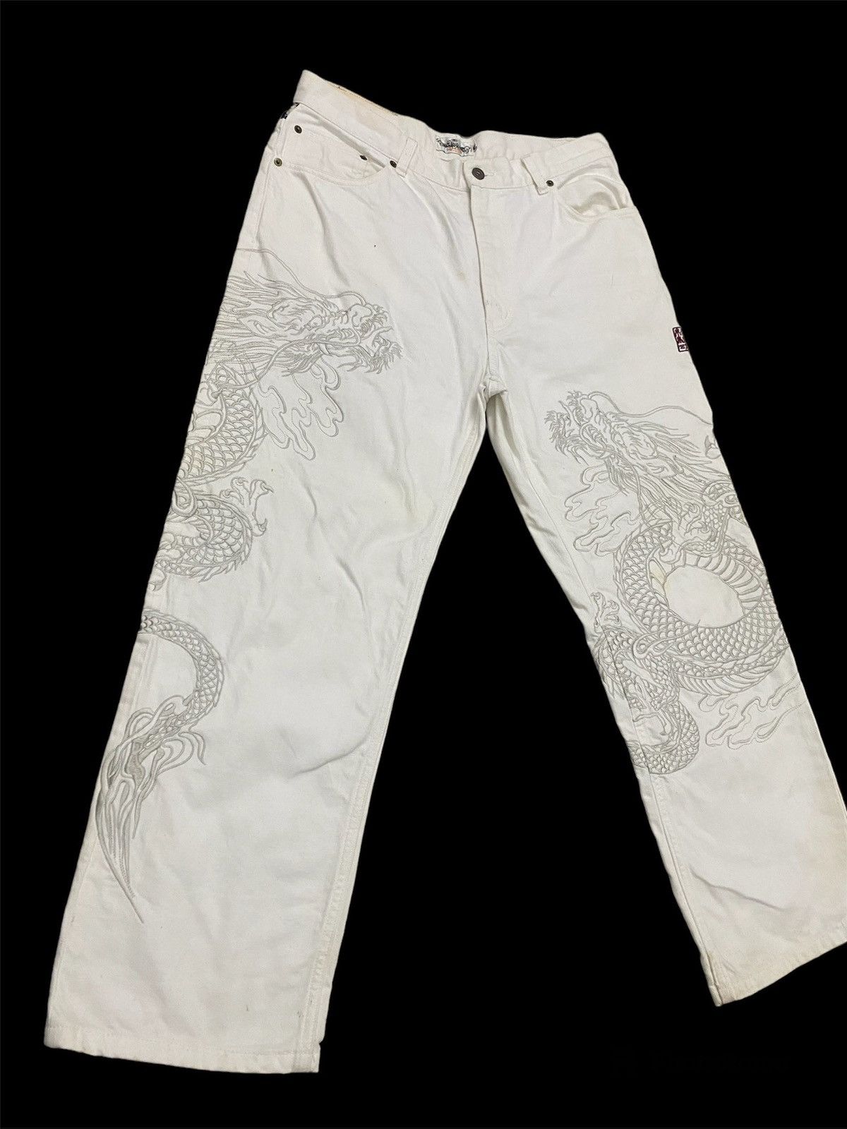 Japanese Brand JAPAN BRAND KARAKURI TAMASHII DRAGON EMBROIDERED BAGGY STYLE Size US 32 / EU 48 - 2 Thumbnail