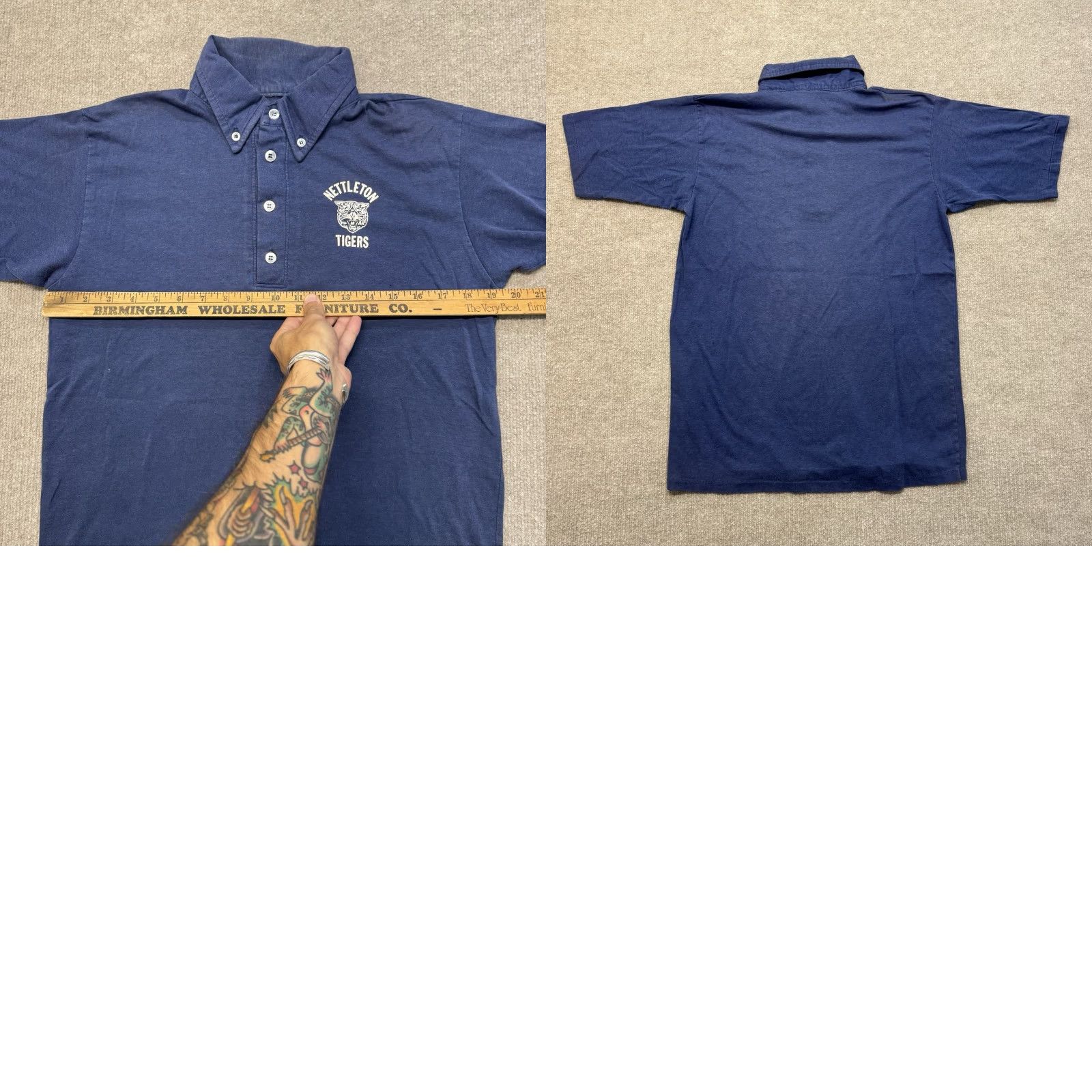 Vintage Nettleton Tigers Polo Shirt Mens M Vintage 70s Blue School Button Up Polo Shirt Mens M Vintage 70s Blue School Button Up Size US M / EU 48-50 / 2 - 8 Thumbnail