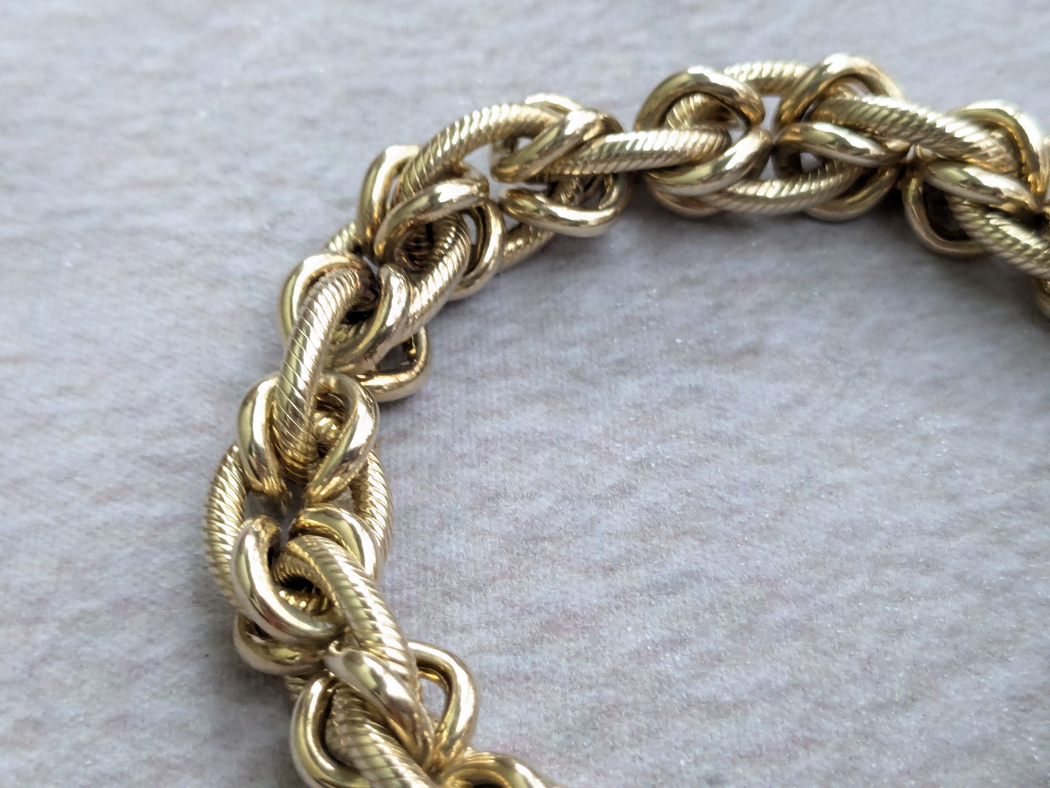 Jewelry Vintage Sterling Silver Bracelet Oval Vermeil Gold 8.25 Size ONE SIZE - 5 Thumbnail