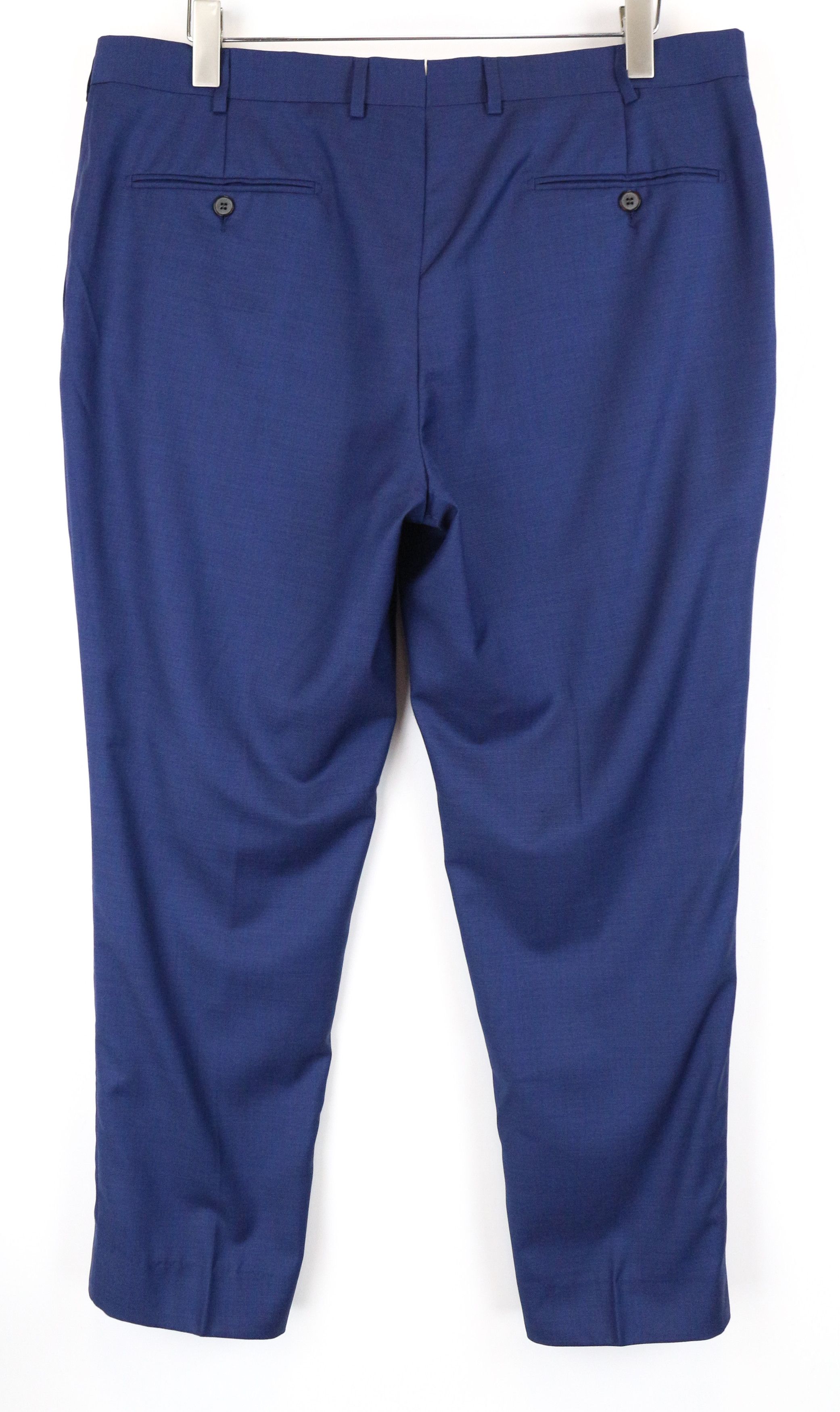 Suitsupply UK46S Blue Wool Lined Pleated Front Trousers 60685 Size 46S - 2 Thumbnail