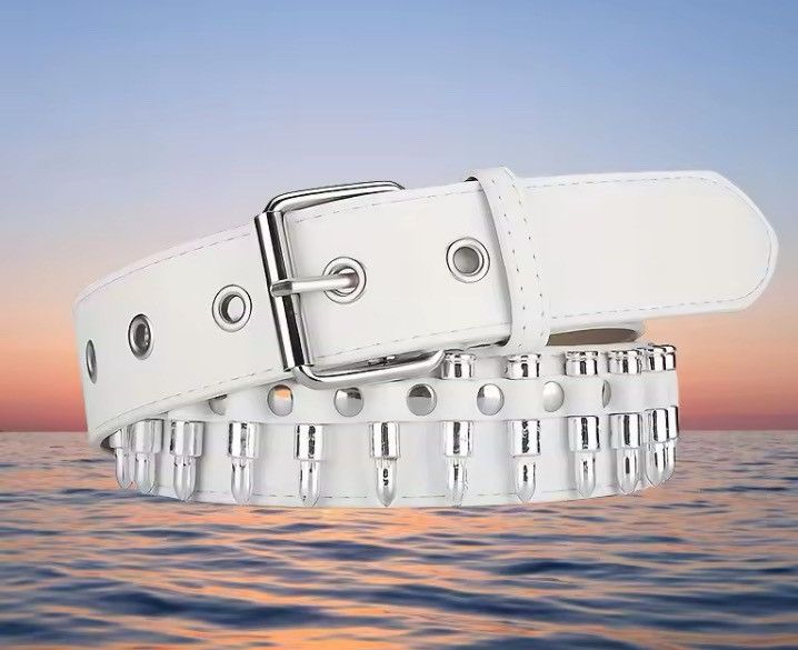 Japanese Brand White Bullet studded belt Size ONE SIZE - 3 Thumbnail