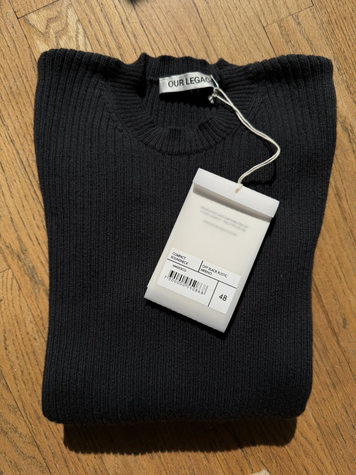 Our Legacy Our Legacy COMPACT ROUNDNECK Off Black Rustic Merino Sweater Size US M / EU 48-50 / 2 - 4 Thumbnail