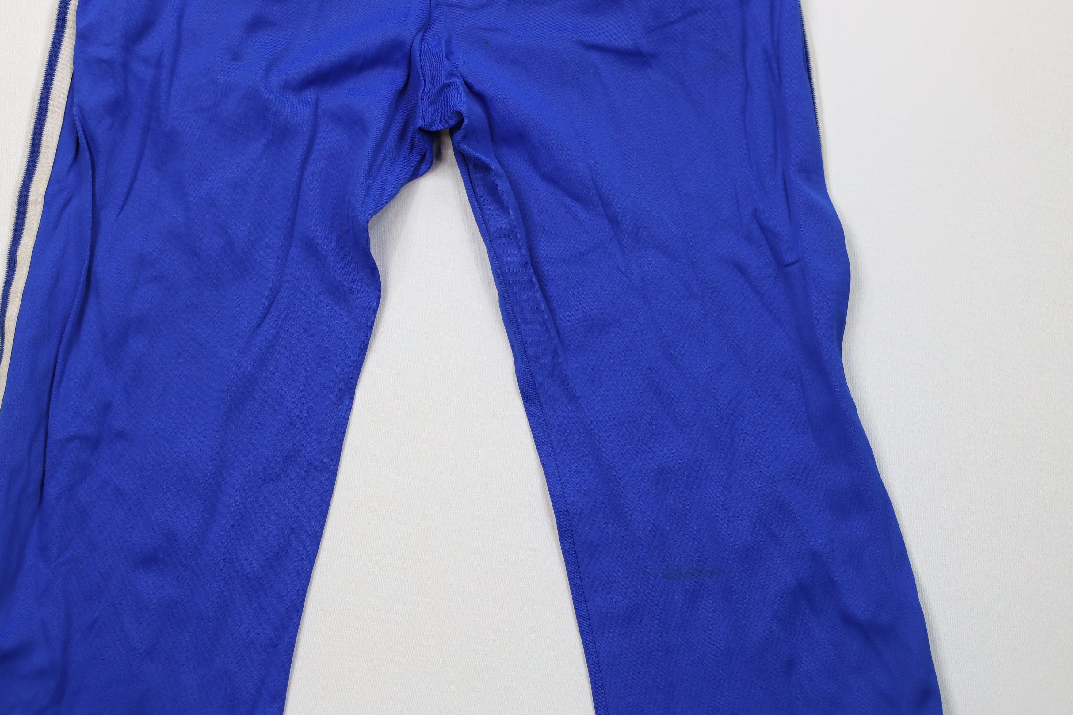 Adidas Vintage 70s Adidas Flare Wide Leg Pants Royal Blue France Size US 34 / EU 50 - 13 Thumbnail