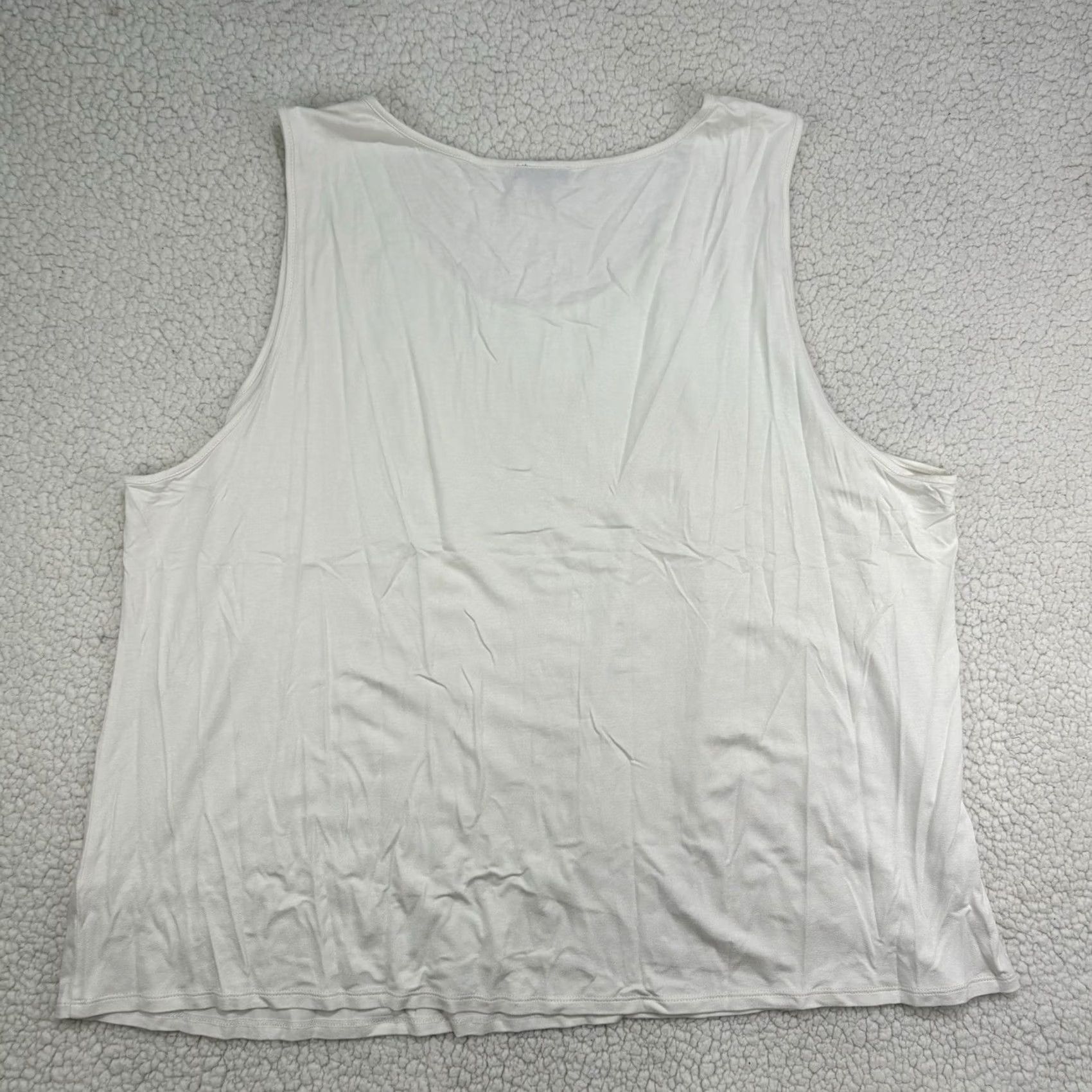 J. Jill J.Jill Wearever Collection Shirt Womens 4X White Sleeveless Tank Top Basic Plus Size XXL / US 16-18 / IT 52-54 - 6 Thumbnail