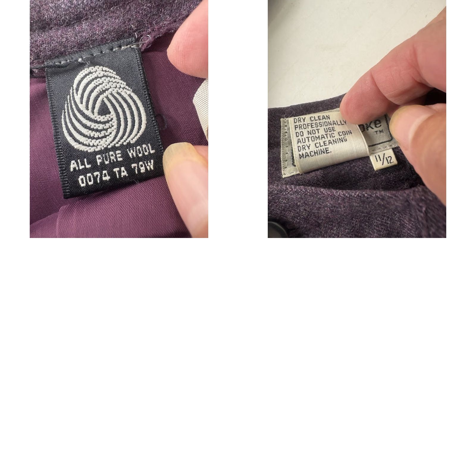 Vintage VINTAGE Ashley Brooke Women's Dress Pants Wool Pleated High-Rise 11-12 Purple 90s Retro Business Casual Size 32" / US 10 / IT 46 - 8 Thumbnail