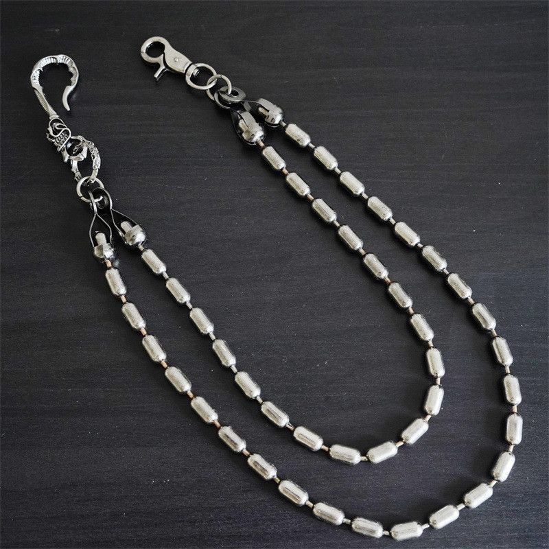 Vintage Punk Two Layer Stainless Steel Keychain Size ONE SIZE - 2 Thumbnail