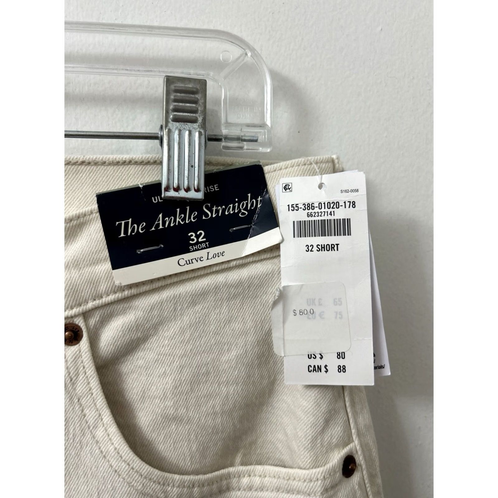 Abercrombie & Fitch VINTAGE Abercrombie & Fitch Jeans Womens 32x24 Beige Cream Ankle Straight Ultra High Rise Regular Size 32 Women Jeans Cream Ankle 90s Style Womens Size 24" / US 00 / IT 34 - 4 Thumbnail