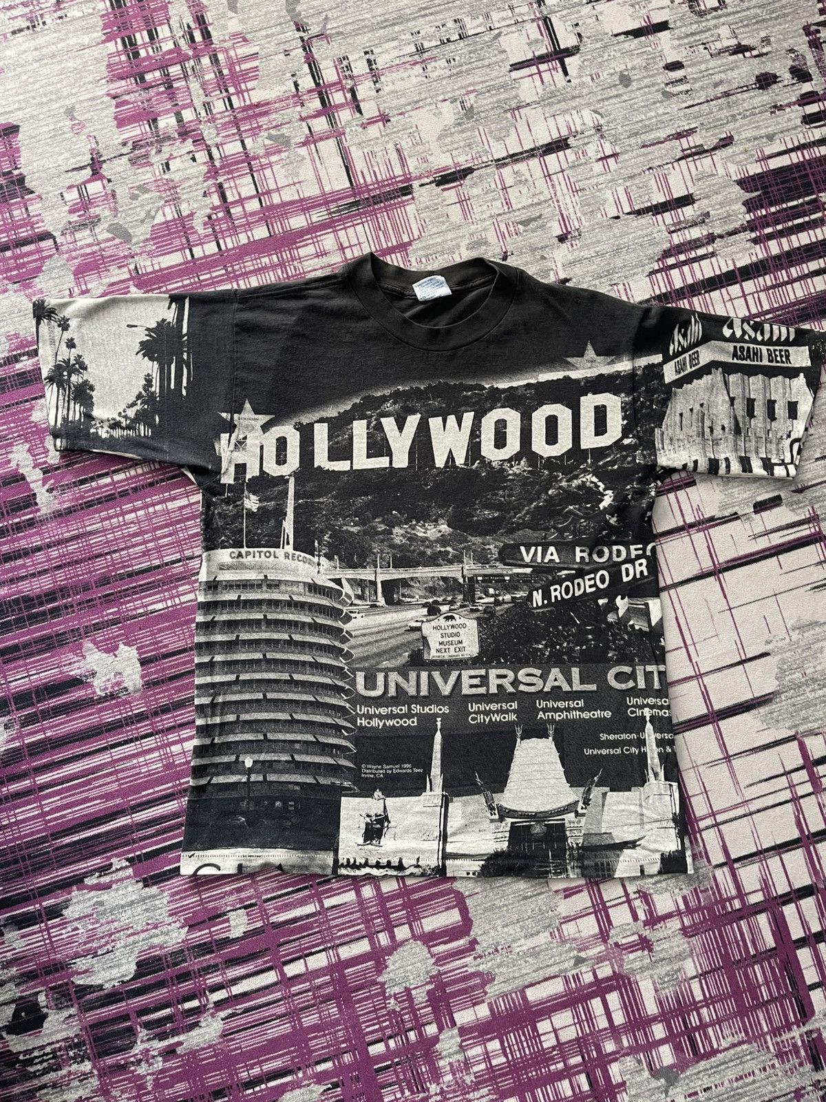 Vintage VINTAGE 90S HOLLYWOOD WAYNE SAMUEL FULL PRINT VERY RARE Size US L / EU 52-54 / 3 - 1 Thumbnail