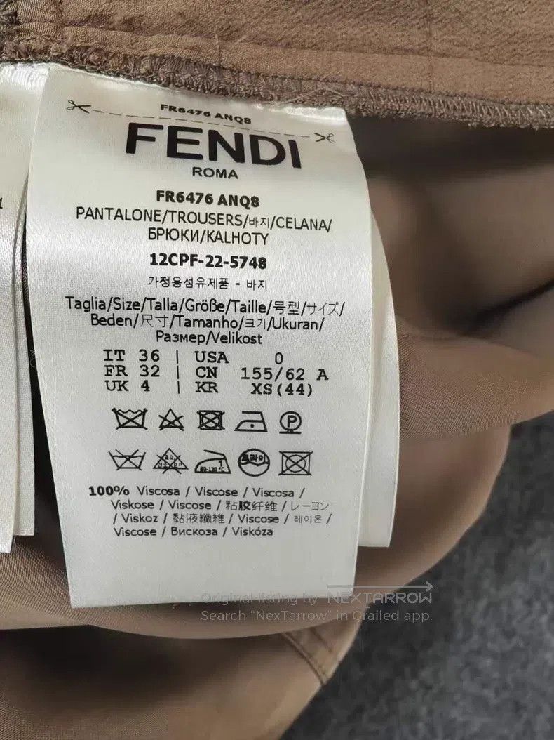 Fendi Fendi Solid Color Pleated Long Pants Work Pants Size 24" / US 00 / IT 34 - 4 Thumbnail