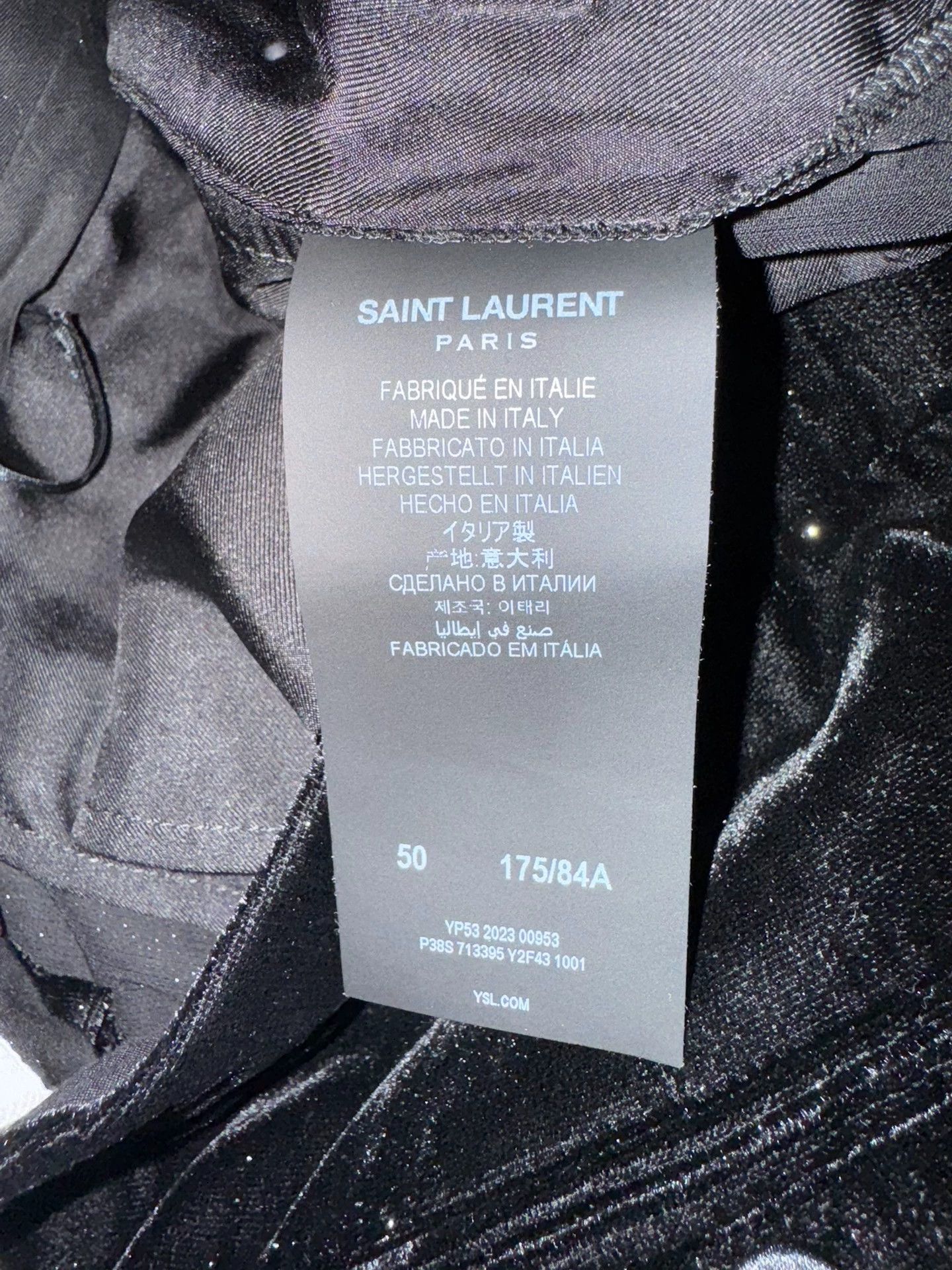 Saint Laurent Paris Saint Laurent SLP new shimmering galaxy velvet trousers, Size US 31 - 6 Thumbnail