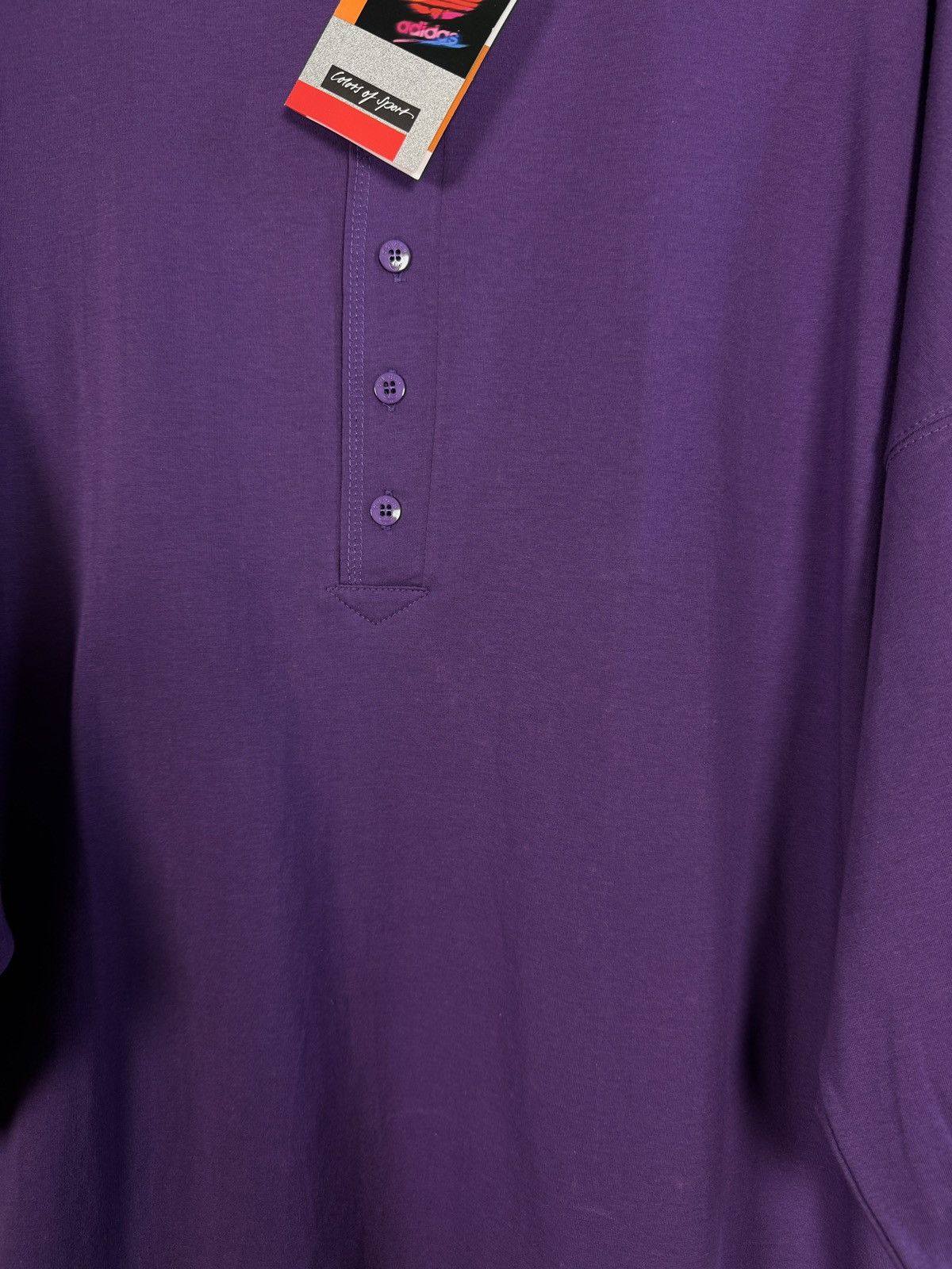 Adidas Adidas Vintage 90s Henley Purple Shirt Balloon Sleeve Size L Size US L / EU 52-54 / 3 - 6 Thumbnail