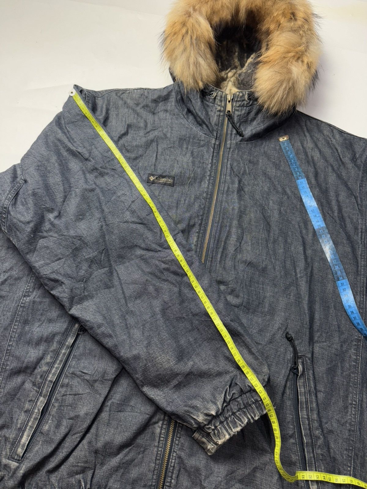 If Six Was Nine × Japanese Brand × Le Grande Bleu (L.G.B.) Fur Denim Hoodie Columbia Size US XL / EU 56 / 4 - 7 Thumbnail