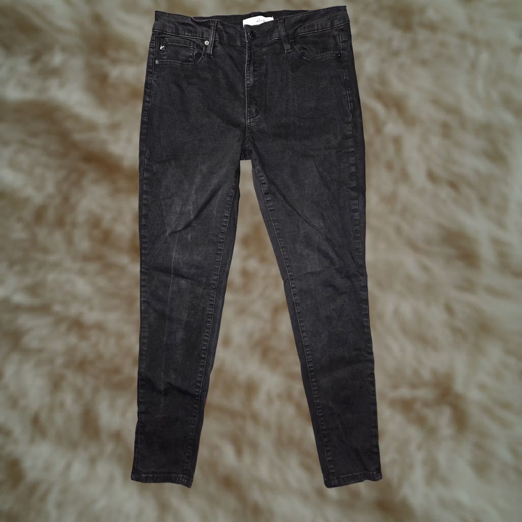 Vintage VINTAGE KanCan Jeans Juniors 15/31 Black Dark Wash Mid Rise Skinny Stretch Denim Pants Size 36" / US 14 / IT 50 - 1 Thumbnail