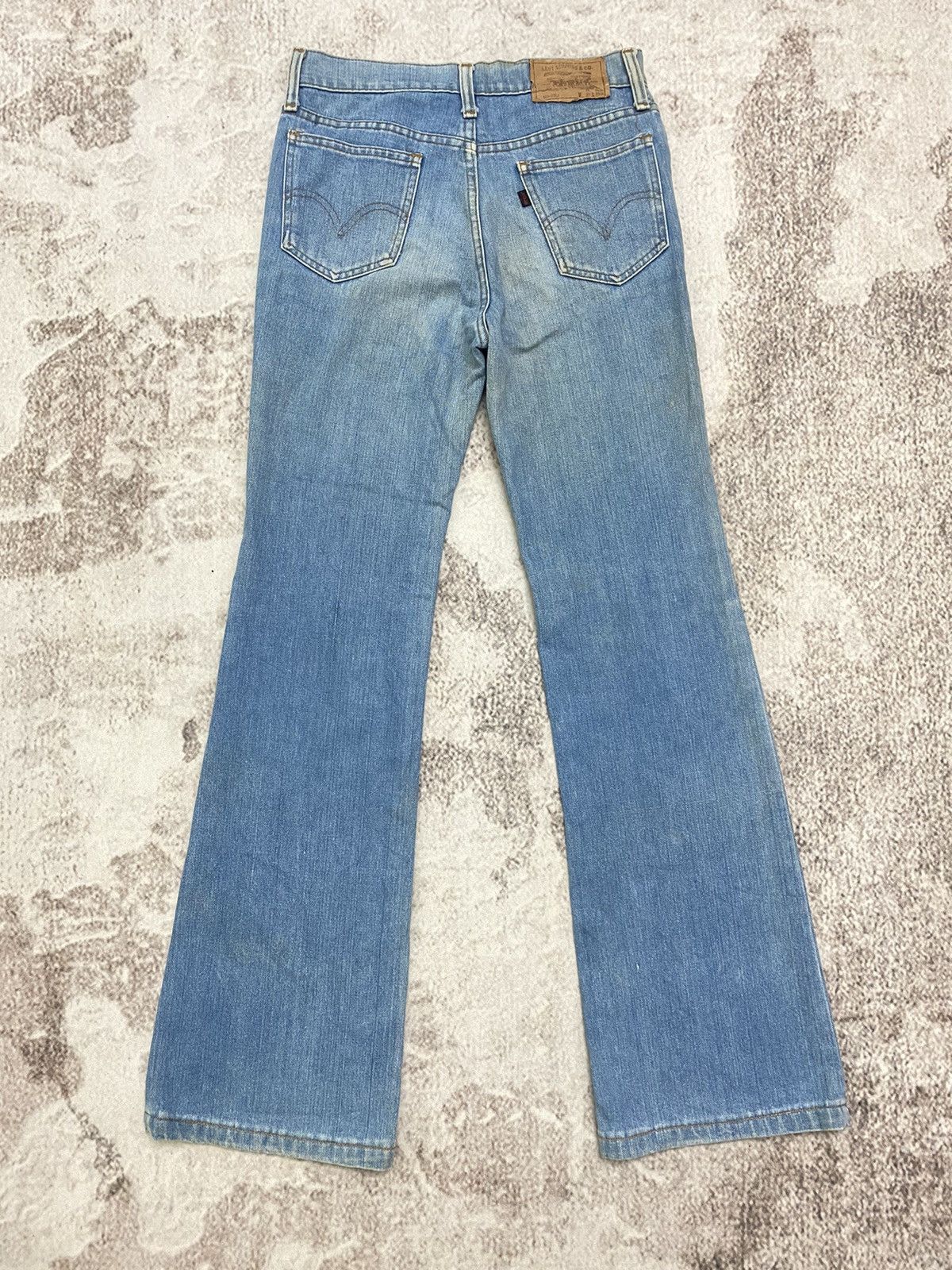 image of Levis Vintage Clothing x Vintage Levis 519-7717 Flare Denim Jeans in Light Blue Jeans (Size 28)