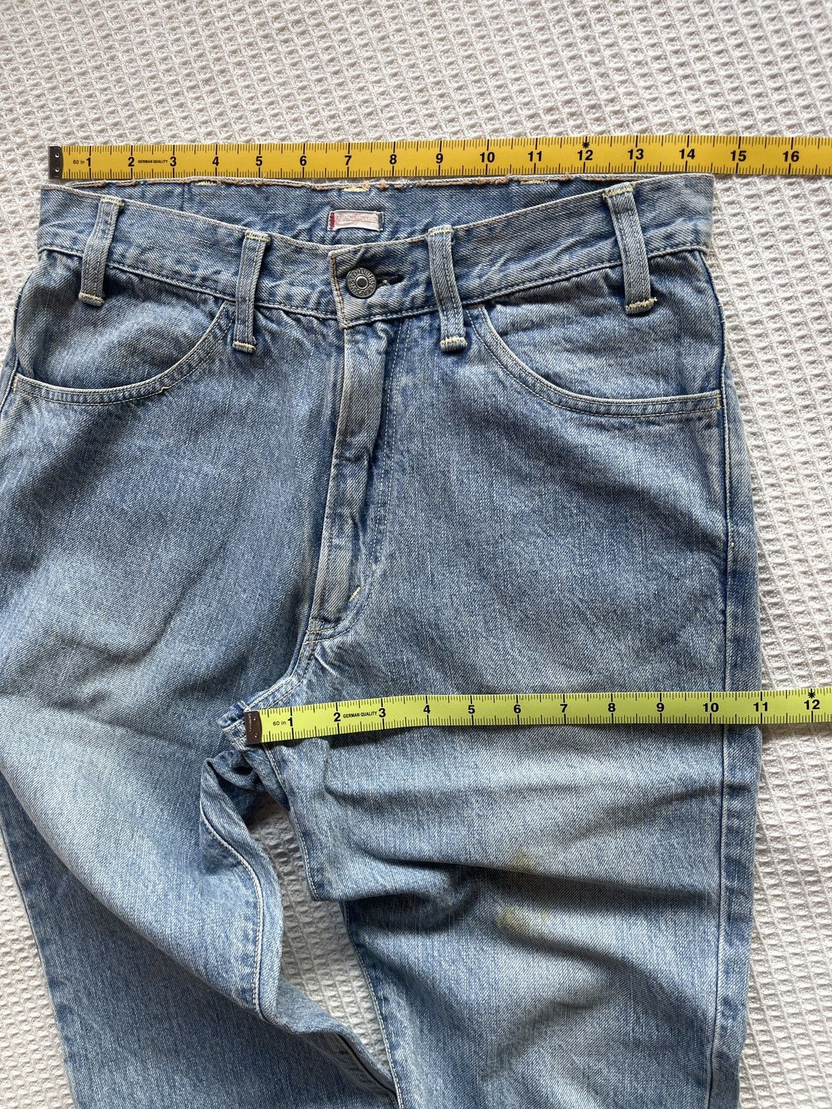 Kaptain Sunshine Vintage 90s🔥KAPTAIN SUNSHINE🔥Distressed Light Wash Denim Size US 29 - 10 Thumbnail