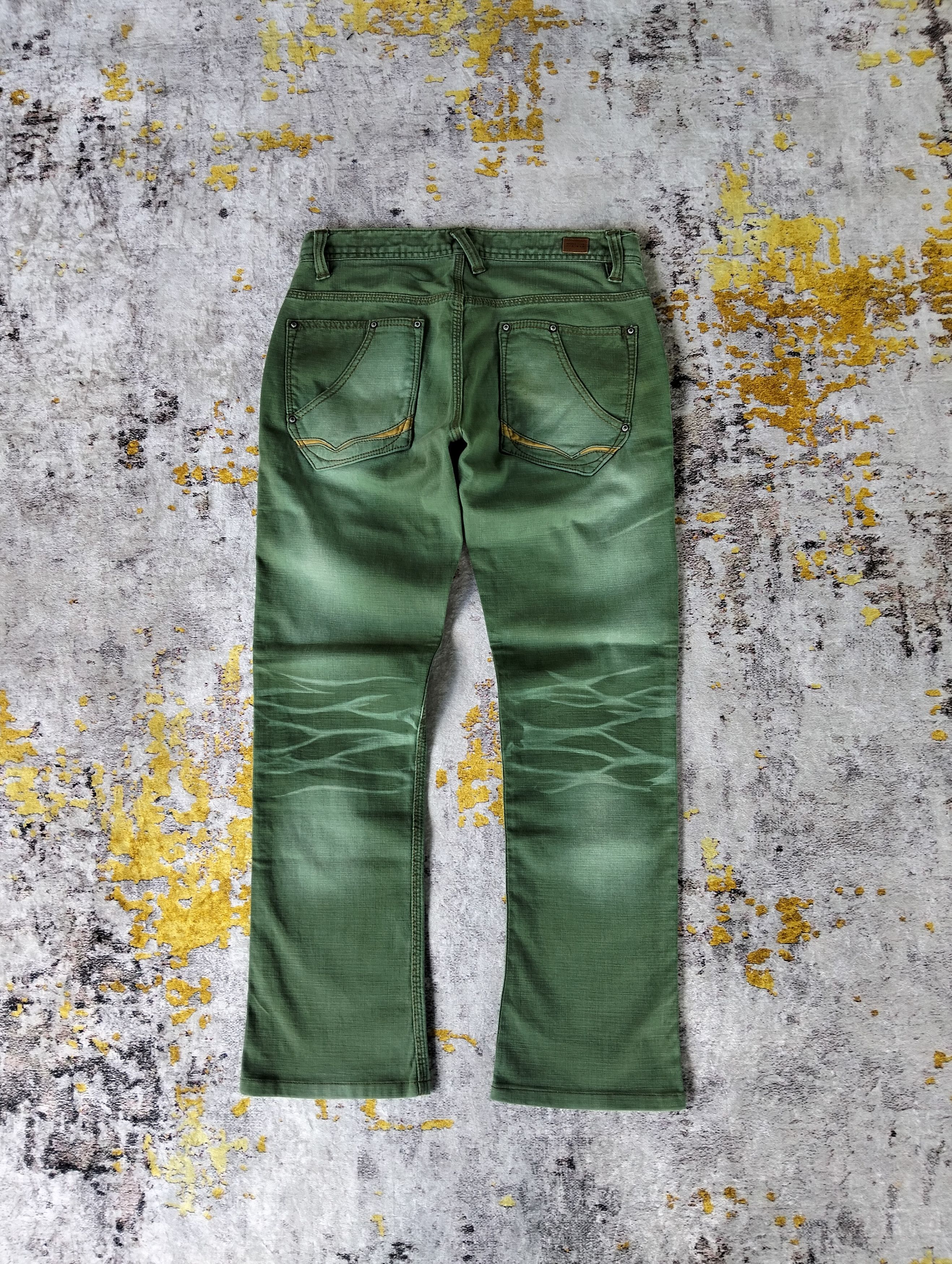 Nicole Club Nicole Club For Men Slim Green Whiskers Low Rise Jeans Size US 31 - 7 Thumbnail
