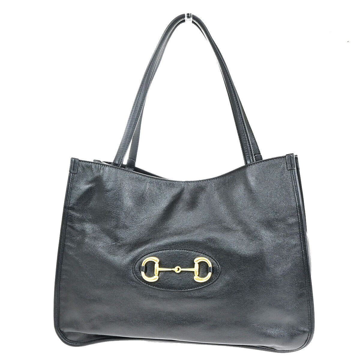 Gucci Horsebit Black Leather Tote Bag (Pre-Owned) Size ONE SIZE - 1 Thumbnail