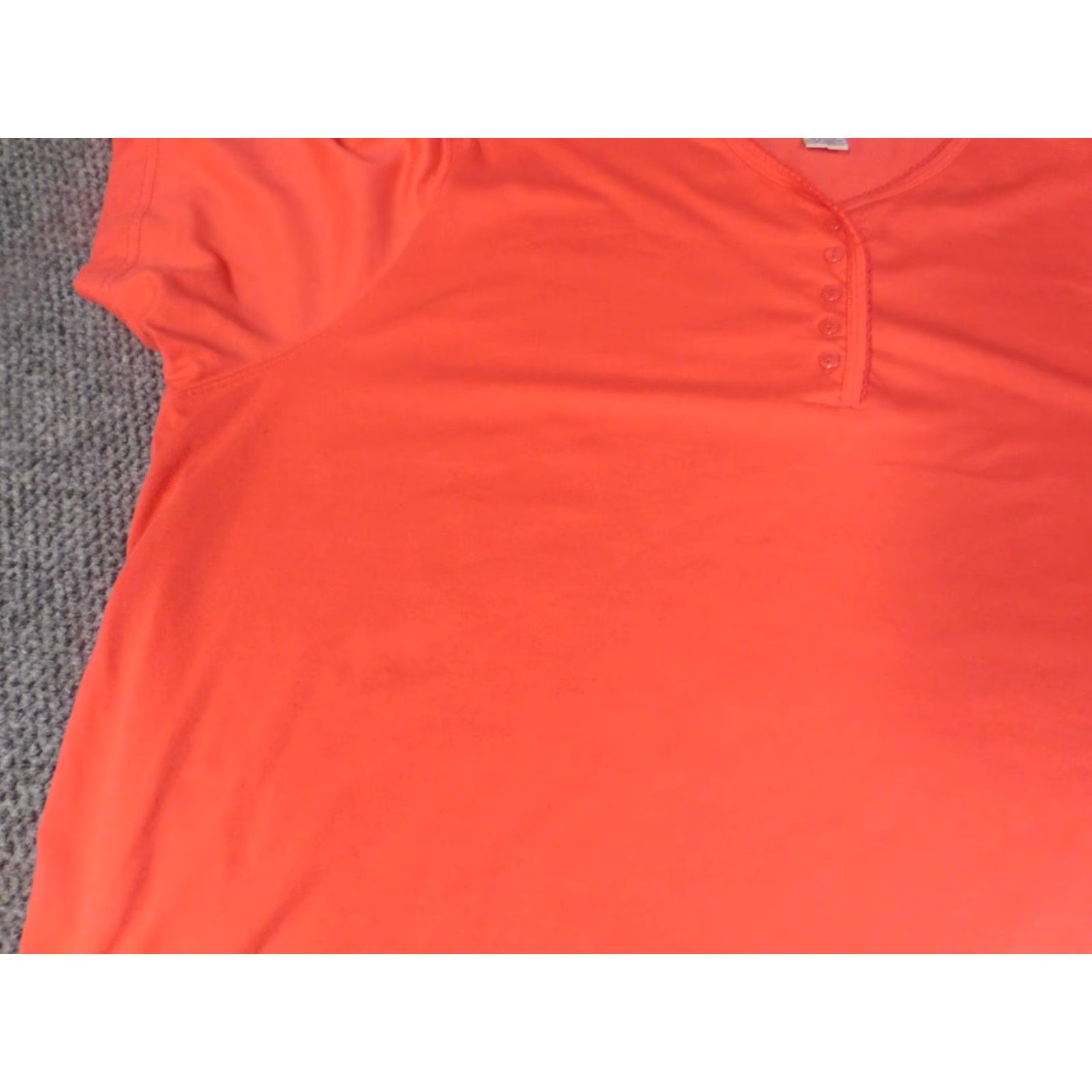 Vintage CST Womens Blouse 3X Pink Henley Button Pullover Short Sleeve Casual Cotton Polyester Down - Plus Size Women Blouse Size XXL / US 16-18 / IT 52-54 - 4 Thumbnail