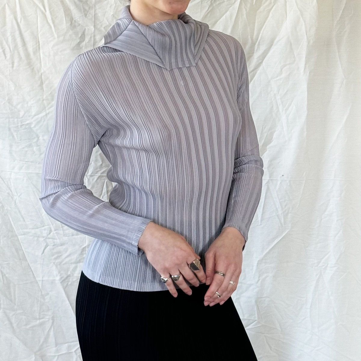 Issey Miyake × Pleats Please Issey Miyake Pleats Please FW 2000 Gray Top Size M / US 6-8 / IT 42-44 - 3 Thumbnail