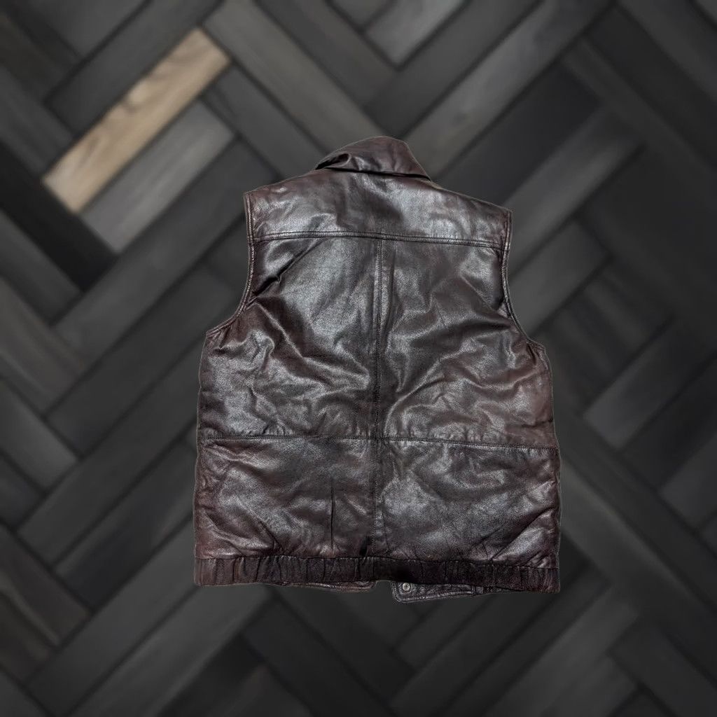 Eddie Bauer VINTAGE Eddie Bauer vest Men M Goose Down Brown Leather 40-42 Snap Zip Bomber 40-42 Ski Size US M / EU 48-50 / 2 - 1 Thumbnail
